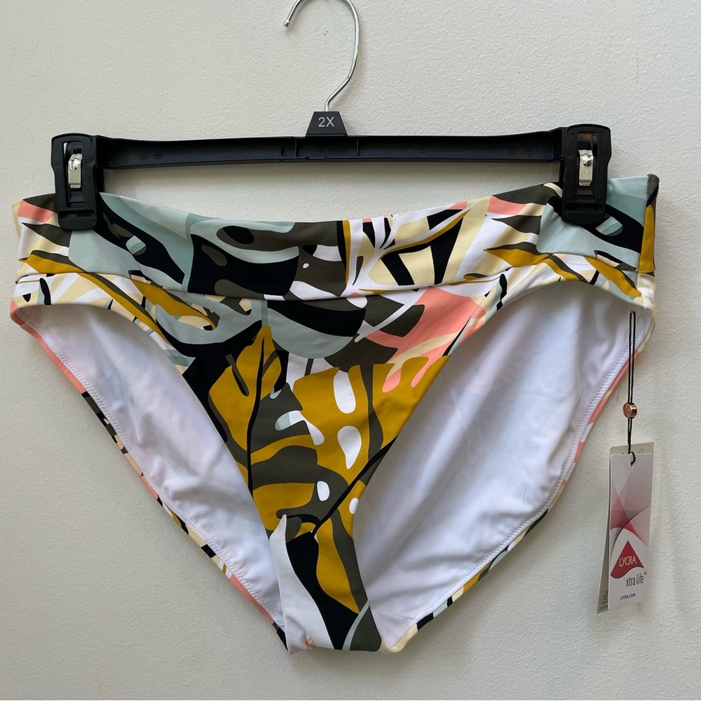 NEW WITH TAG CALIA SIZE LARGE TROPICAL PRINT BIKINI BOTTOM